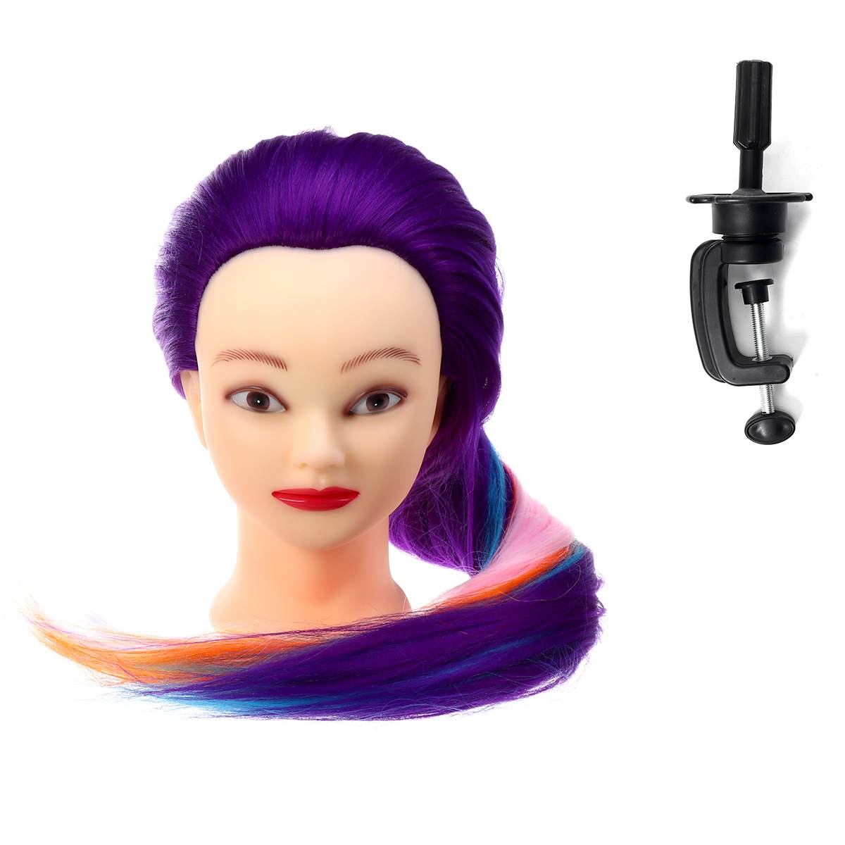 70cm Training Head For Salon Hairdressing Mannequin Dolls Hairstyles Styling Head With Clamp Can Be Curled Hair