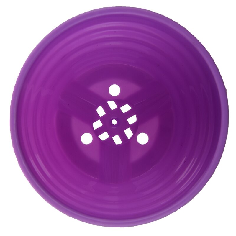 2 Pcs Plastic Round Flower Plant Pot Planter Holder with Tray Home Office Garden Decor Purple & Blue