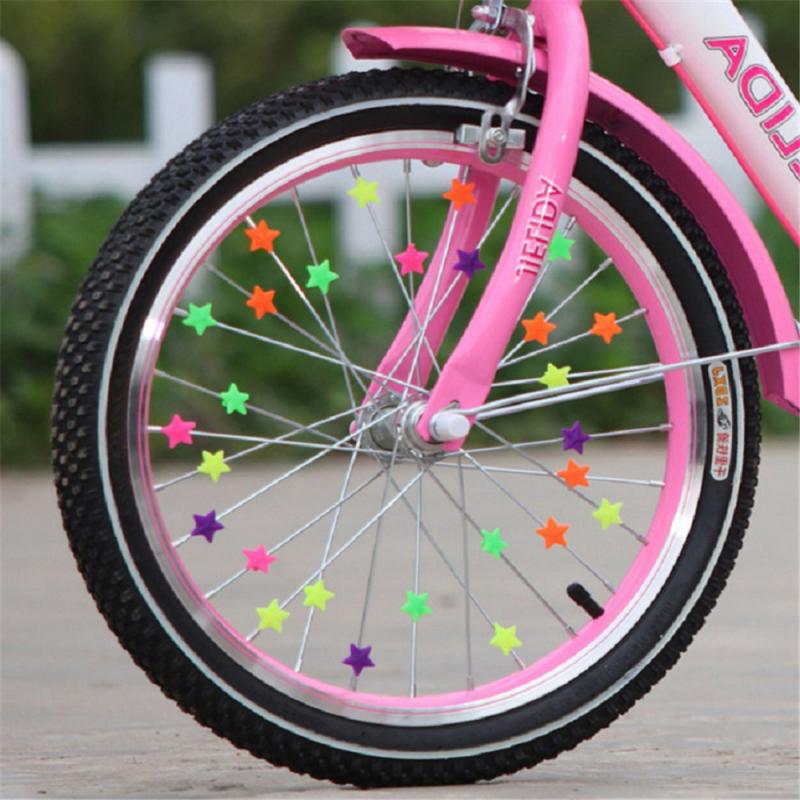 35 uds. De cuentas de plástico para rueda de bicicleta, Clips de decoración multicolor para niños, para bebés, accesorios de ciclismo