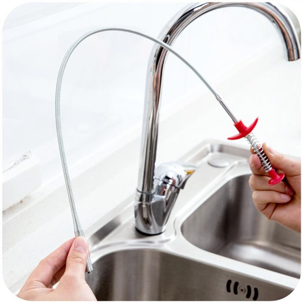 Drain Pipeline Dredge Hook Cleaner Cleaning Tools for Kitchen Drain Clog Remover 60cm Easy To Operate Pp Power Plumbing Suction