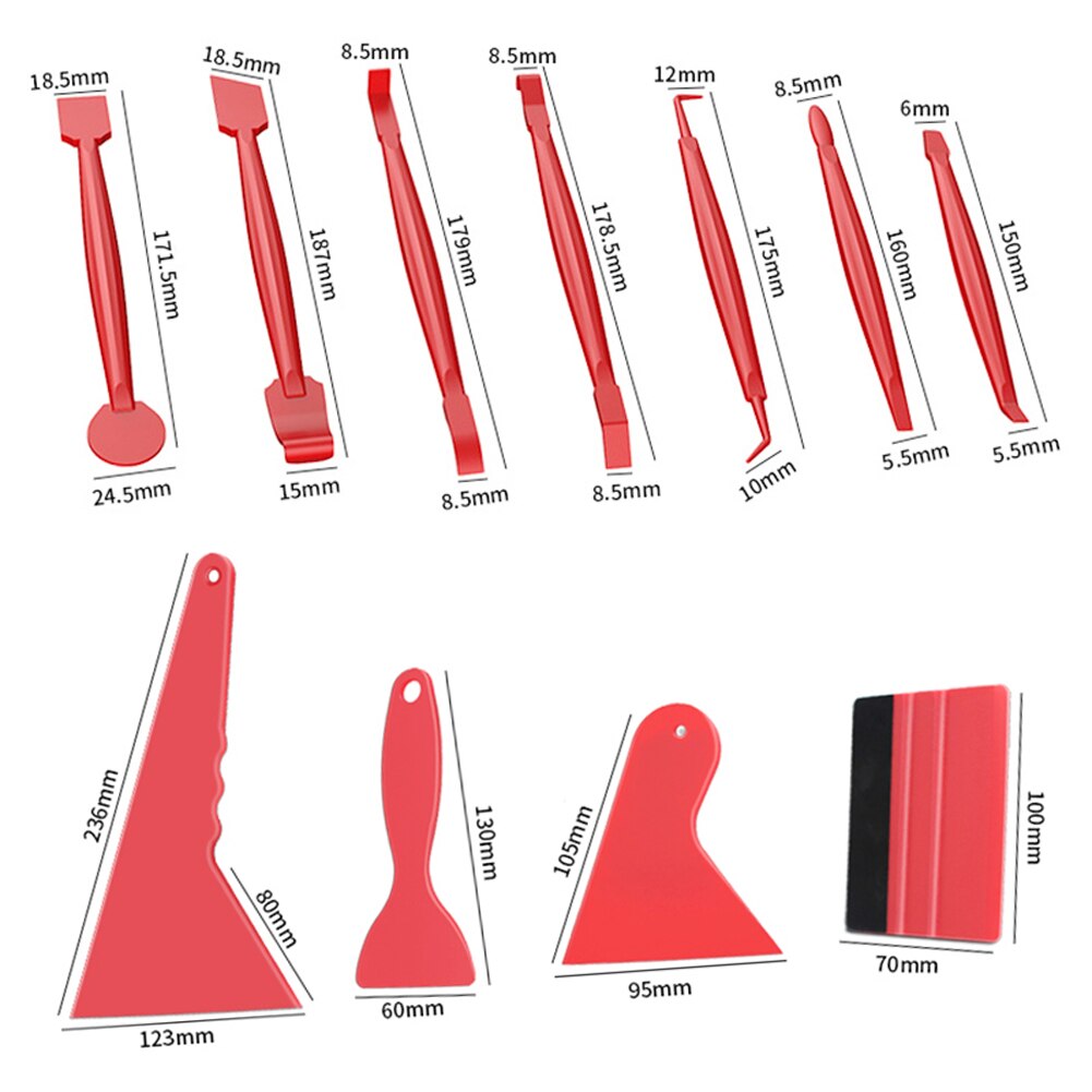 21Pcs Car Vinyl Wrap Tools Carbon Fiber Film Wrapping Cutter Aid Tool Window Tint Squeegee Razor Scraper Sticker Car Accessories