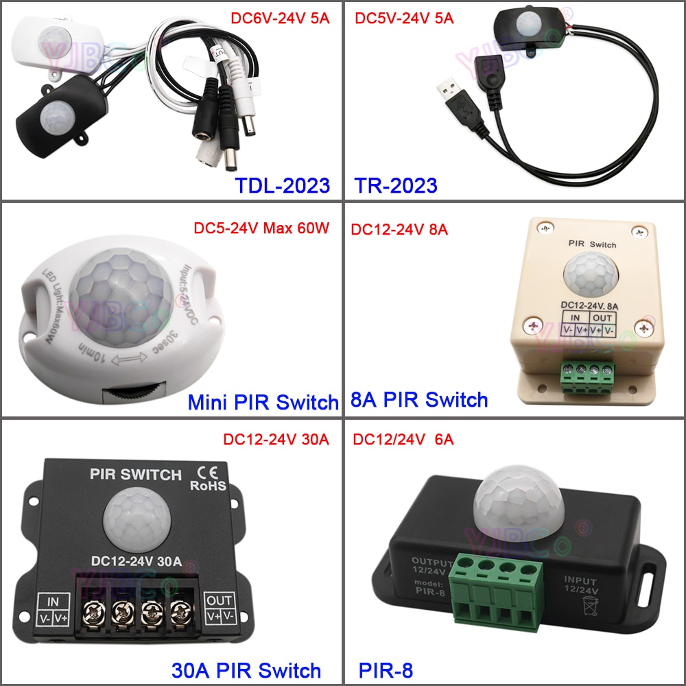 Dc 5V 12V 24V Body Infrarood Pir Switch Motion Sensor Human Motion Sensor Detector Led Strip Licht lamp Schakelaar Automatische