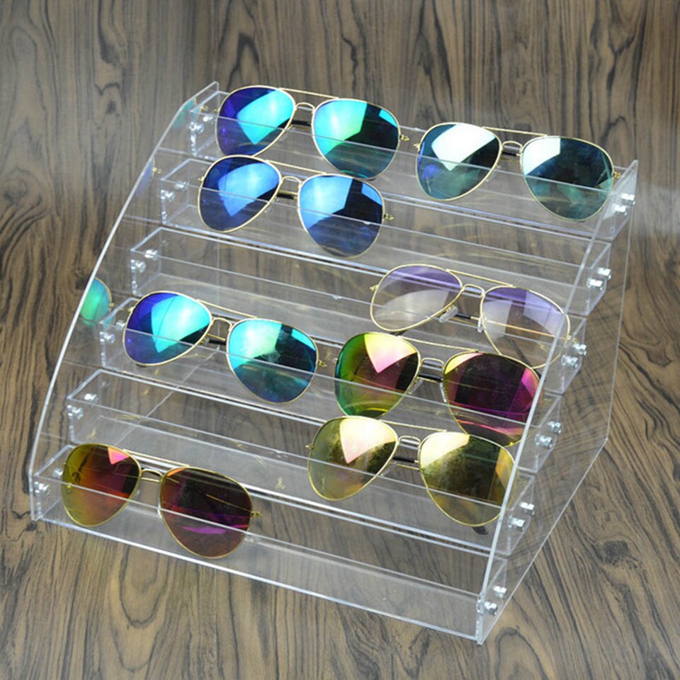 Akryl briller display stativ gennemsigtigt materiale kosmetiske smykker arrangør solbriller display nærsynethed beslag øje rekvisitter displa: 6 lag arrangør