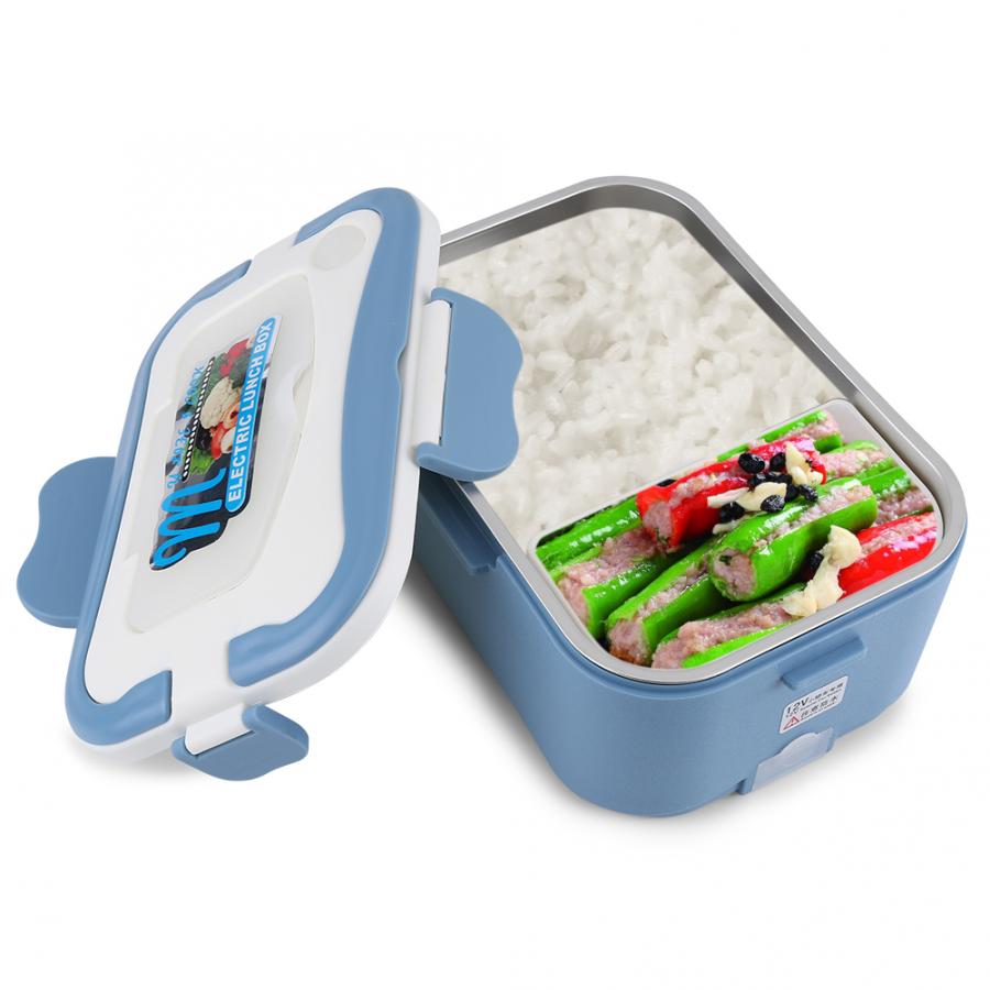 Elektrisk opvarmning madpakke 1.5l bil bærbar mini ris komfur termostat madvarmer damper container 12v 24v