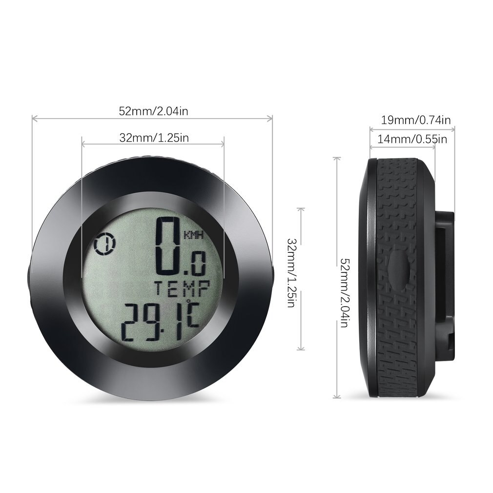 Sensors Lcd Backlit Bicycle Computer Speedometer Speed Meter Mileage Rainproof Bike Computer Round Shape