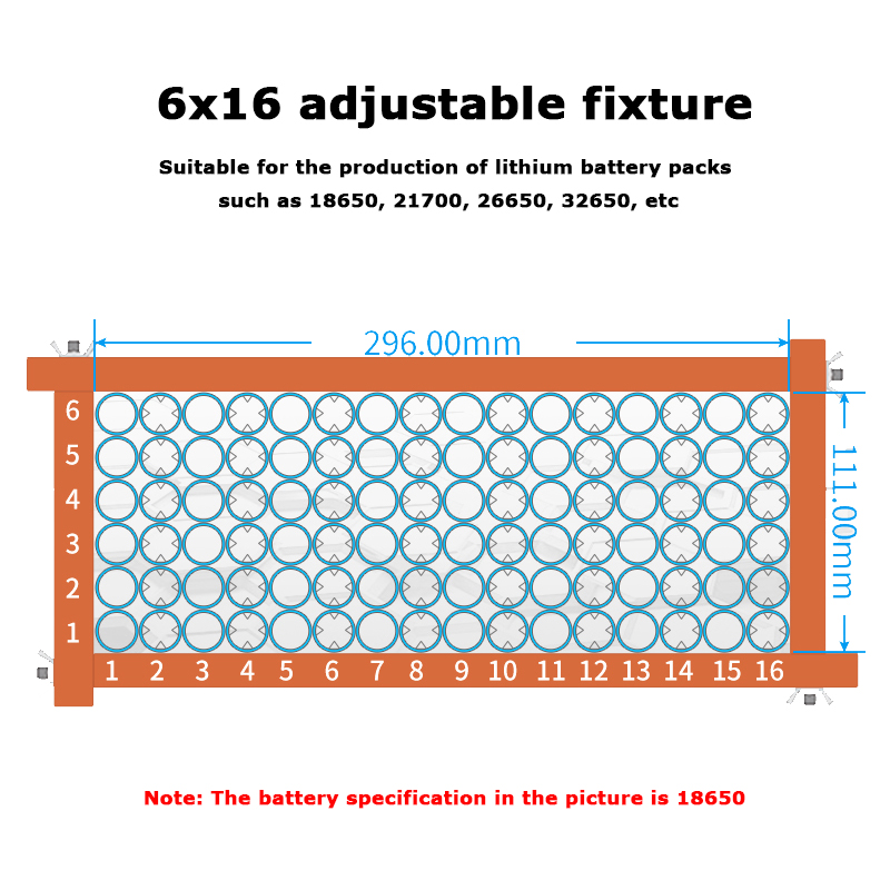 Battery universal fixture 18650 battery pack spot welding machine 21700 lithium battery welding fixture adjustable fixture frame: green