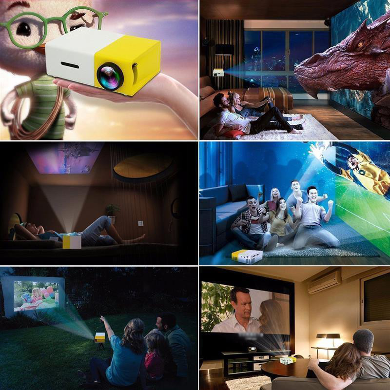 Mini Projector YG300 Huishoudelijke LCD Projector 4K Full HD 12V 1080P voor Home Media Player met US/AU/EU/UKPlug