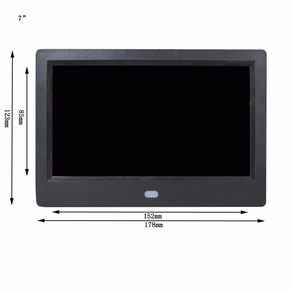 7 pollici cornice fotografica digitale di piccola dimensione giocare a video foto musica Schermo immagine dello schermo del giocatore di sostegno SD o USB unità