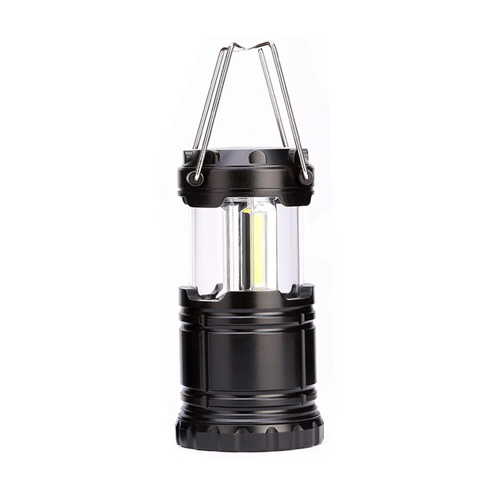 Aa batteri cob led mini bærbar belysning lanterne camping lampe lommelykt utendørs camping lys vanntett lommelykt cob lanterne: 3 cob (uten batteri)