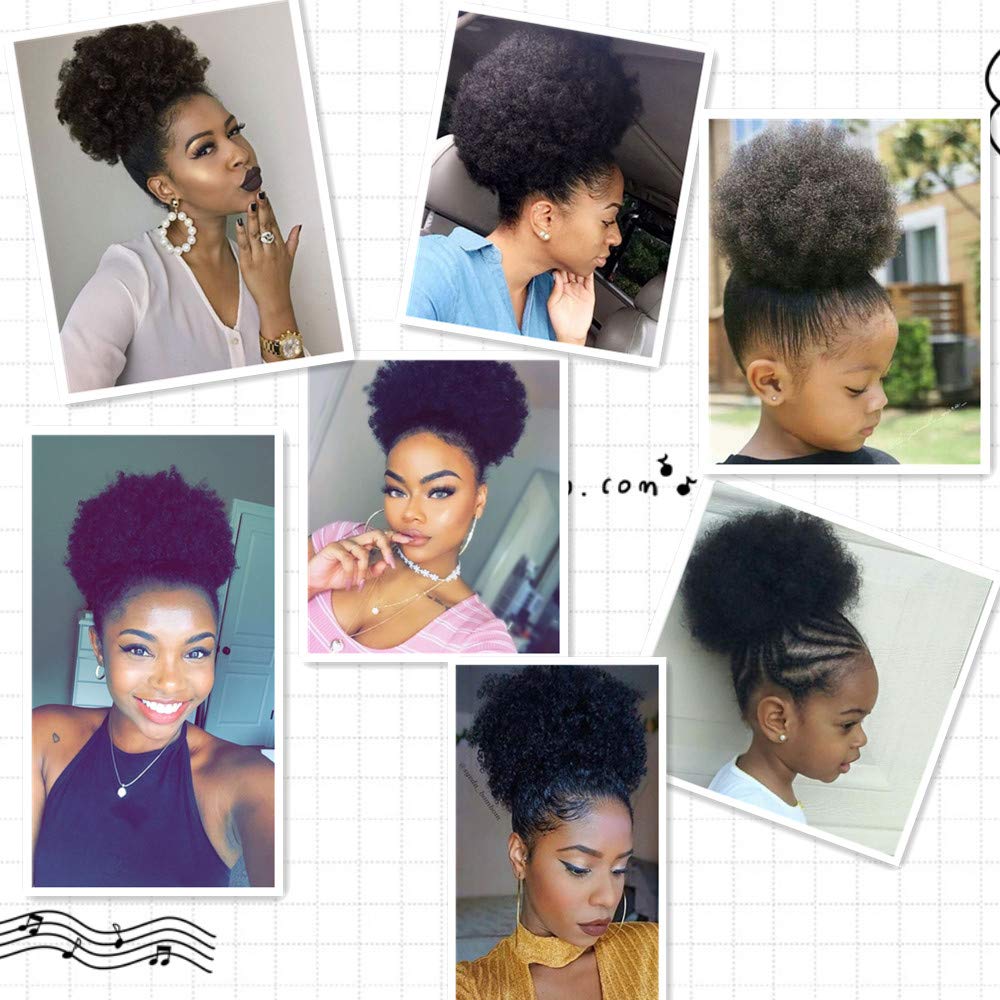 HOUYAN − Chignon naturel de coiffure, accessoire bouffant pour femmes afro, à cordon de serrage, pour queue de cheval, pour les dames
