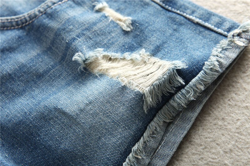 Pantalones cortos premamá de mezclilla, cortos de algodón para el embarazo, ajustados, con agujeros, elásticos