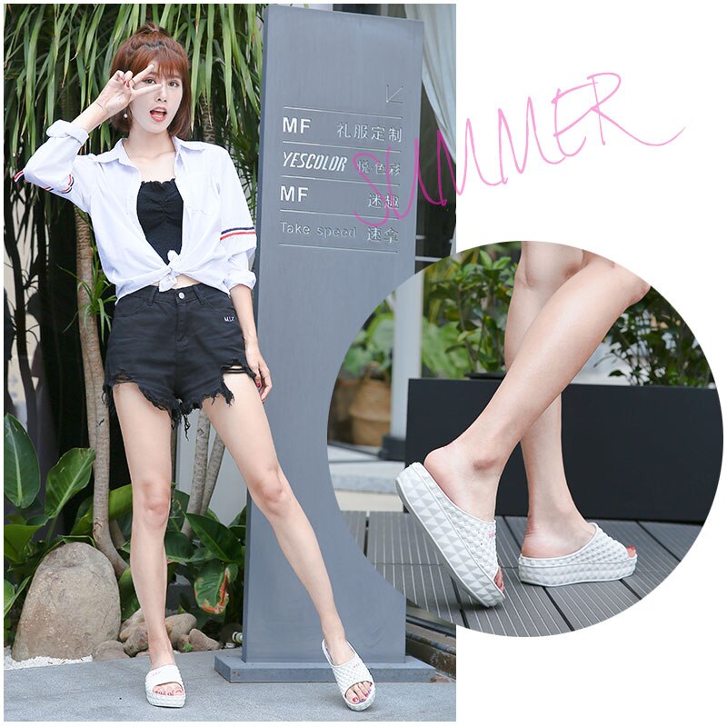 Massasje flip flops wedges sko for kvinner sklisikre innendørs hjem hus baderom tøfler strand lysbilder zapatos mujer