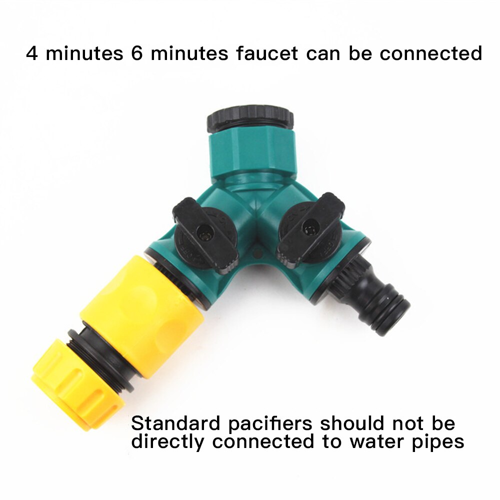 Faucet Y-Type Distribution Connection 2 Way Tap Water Splitter Garden Tap Irrigation Valve Hose Pipe Quick Connector Adapter