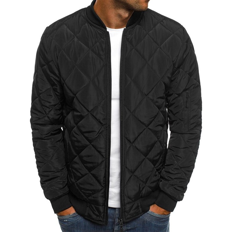 Miesten lämmin takki vankka lingge mokkanahka puuvilla klassinen takki vetoketju kevyt ulkoilu timanttitakki slim fit softshell trench takki: Musta / Xl