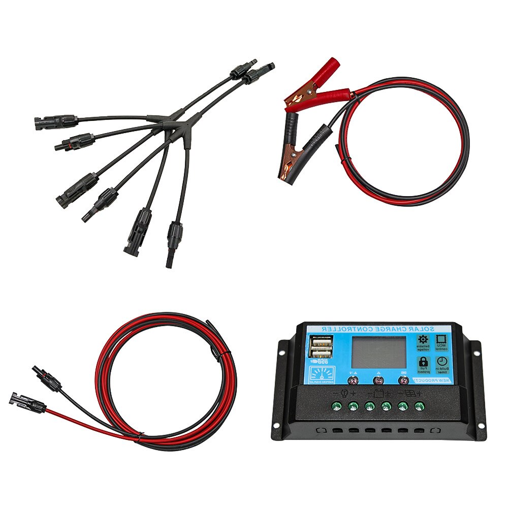 flexible solar panel 12v 24v solar power system 10A 20A 30A solar regulator PWM solar charge controller: 300W accessories