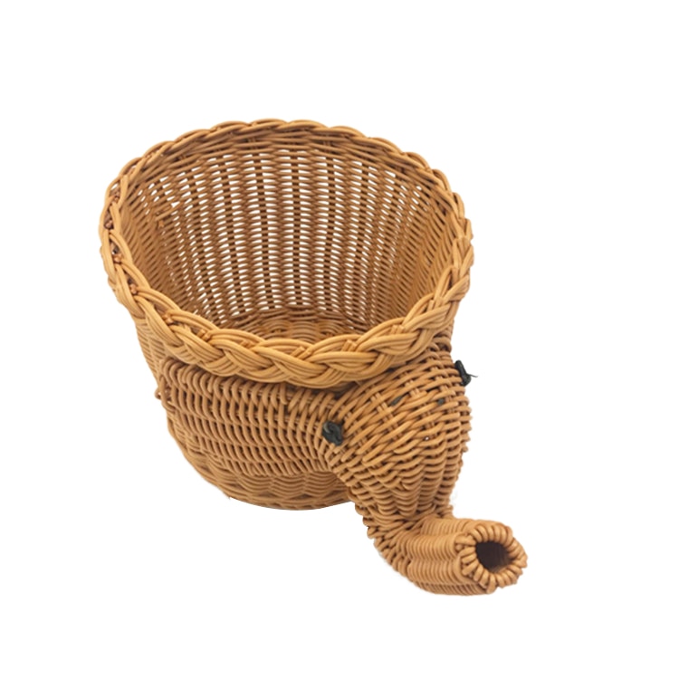 Handgjord bambu elefant korg picknick korg mat bröd camping picknick korg bambu frukt lagring korg