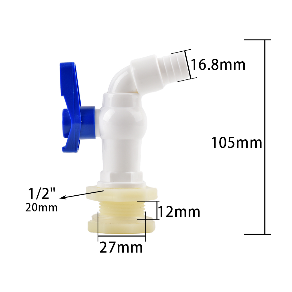 1/2 inch Replacement Barrel Water Butt Tap Rain Barrel Water Tank Plastic Faucet Garden Water Barrel Water Tank Spout Valve: Gold