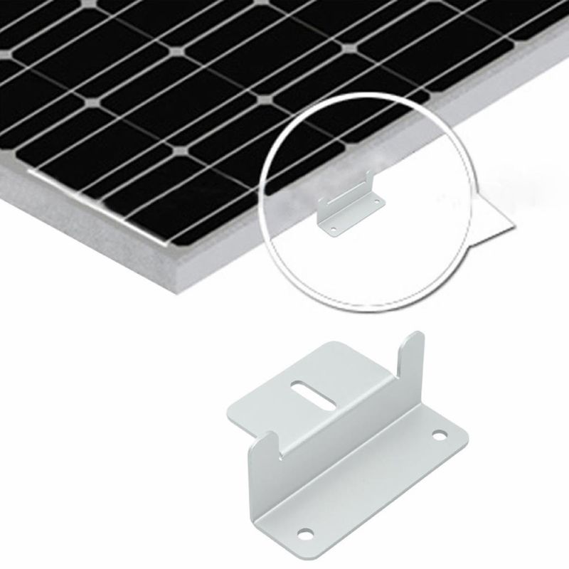 Sett  av 4 solcellepanel z -stil aluminiumsbraketter muttere bolter og skiver til montering på bobiler