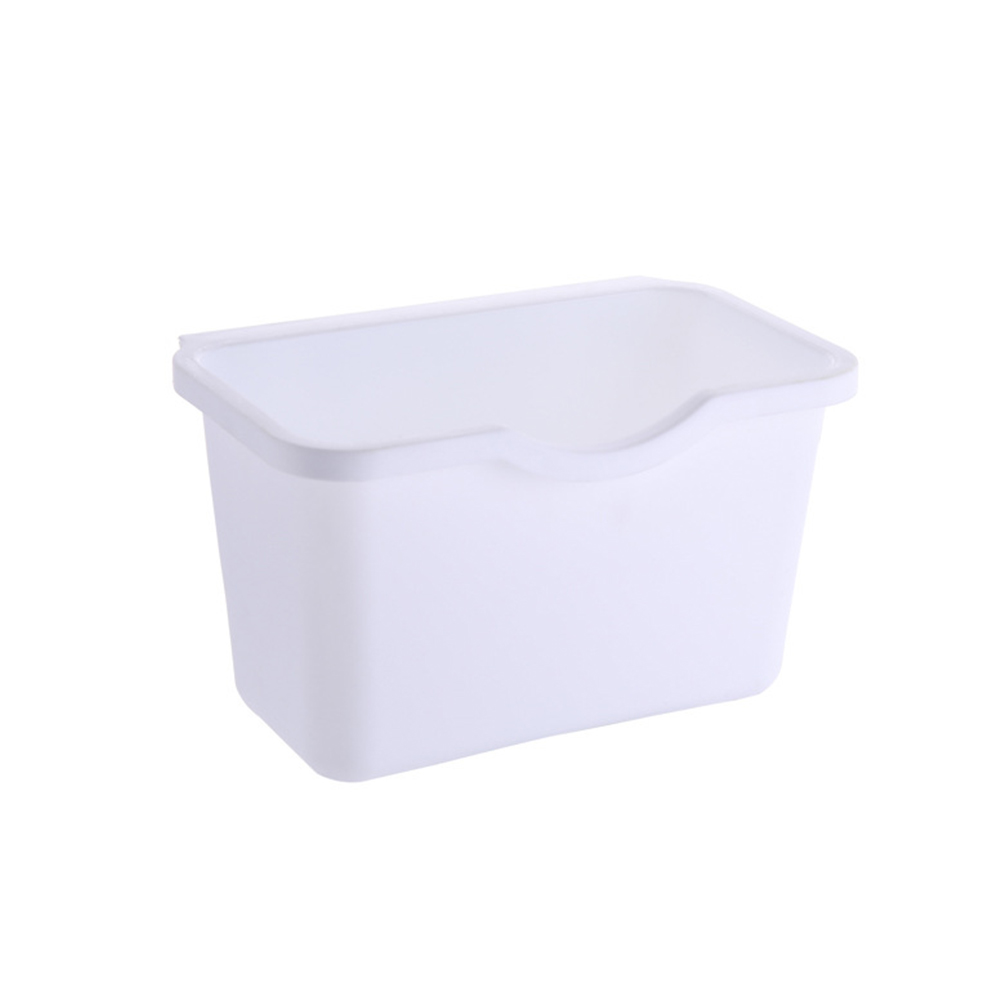 1pcs Kitchen Cabinet Door Plastic Basket Hanging Trash Can Waste Bin Garbage Bowl Box Desktop Storage Trash Can Storage Holder: White