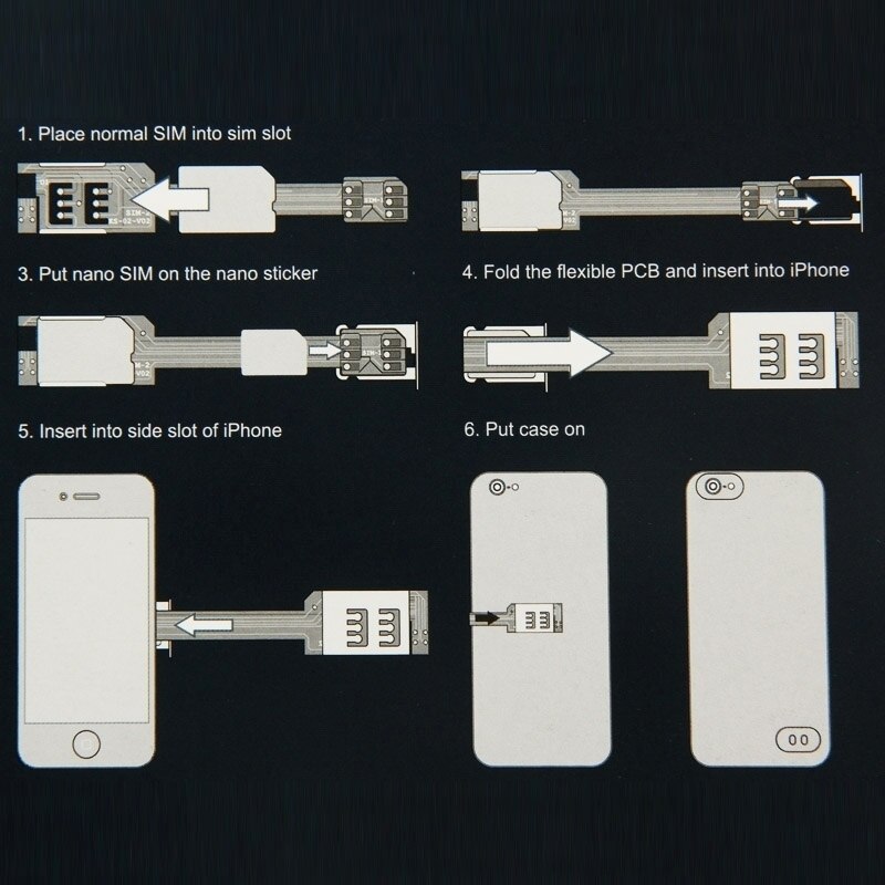 Telefoon Praktische Dual Sim-kaart Adapter Uitbreiding SIM Converter 4G Morecard voor Samsung Galaxy S3 S4 S5 Note 2 3 4 voor iPhone 4 S 4