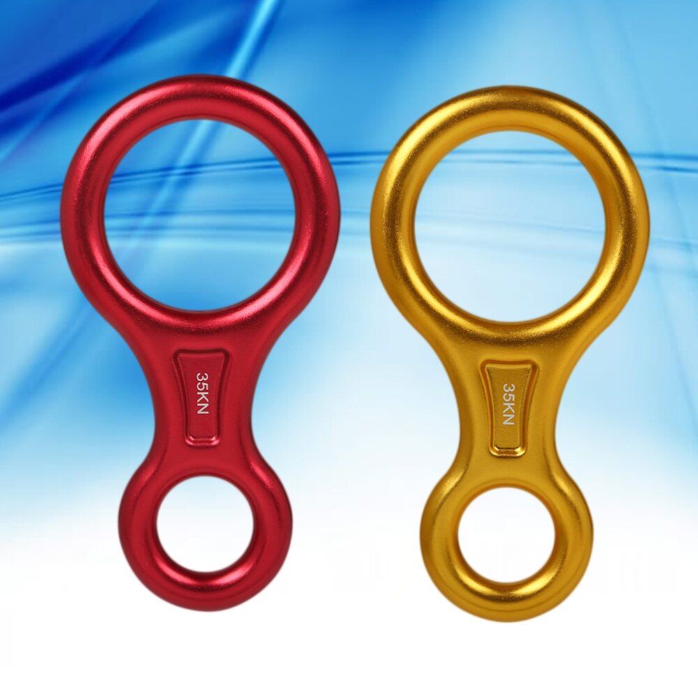 2pcs Climbing Descender 35KN Figure 8 Word Rope Descender Rappel Ring Downhill Eight Ring Rappelling Gear Belay Device Equipment