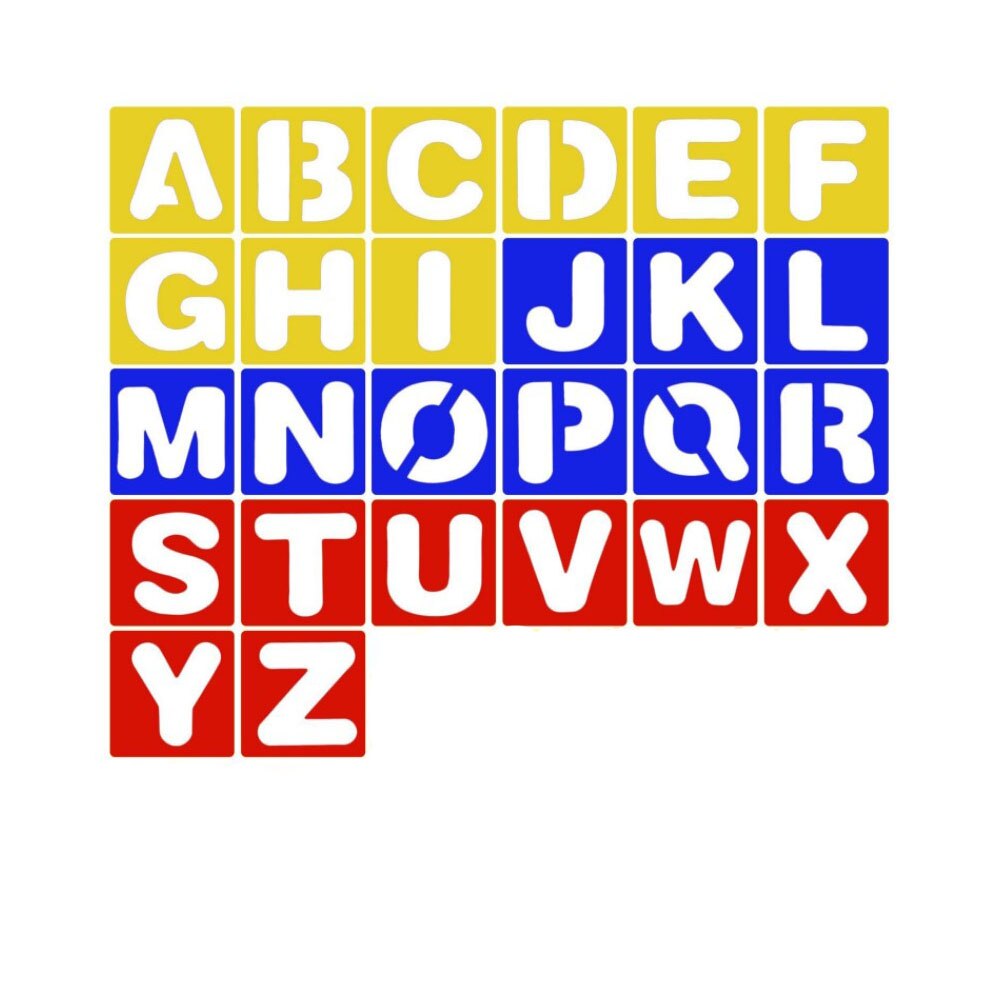26 Capital Letter Number Scrapbooking Notebook Stencil Child Beginning Student Learning Handwriting Practice Painting Template: 26 letters