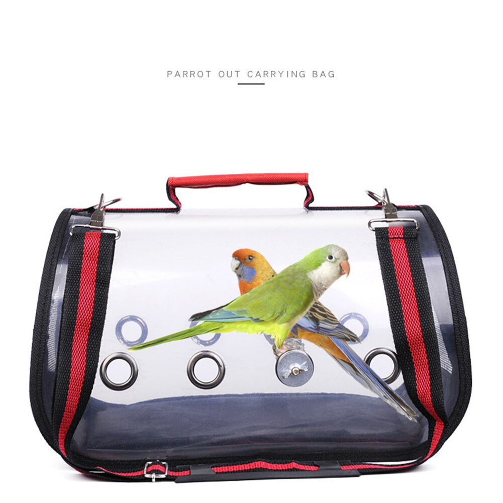 Bird Cage Transparent Portable Lightweight Parrots Outdoor Travel Easy Cleaning Airy Space Capsule Birds Carrier Shoulder Bag
