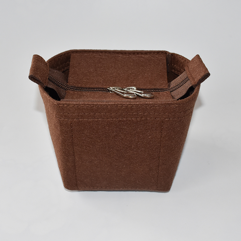 Fits For Sangle Bucket Girl Toiletry Storage Bags Felt Makeup Bag Organizer Insert Bag Organizer Insert Travel Cosmetic Bag: topzip coffee for S