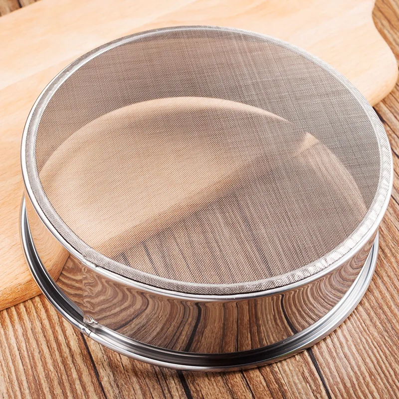 Feinmaschiges Mehlsieb für die Küche, professionelles rundes Mehlsieb aus Edelstahl, Sieb, ideal zum Backen von Tee in der Küche