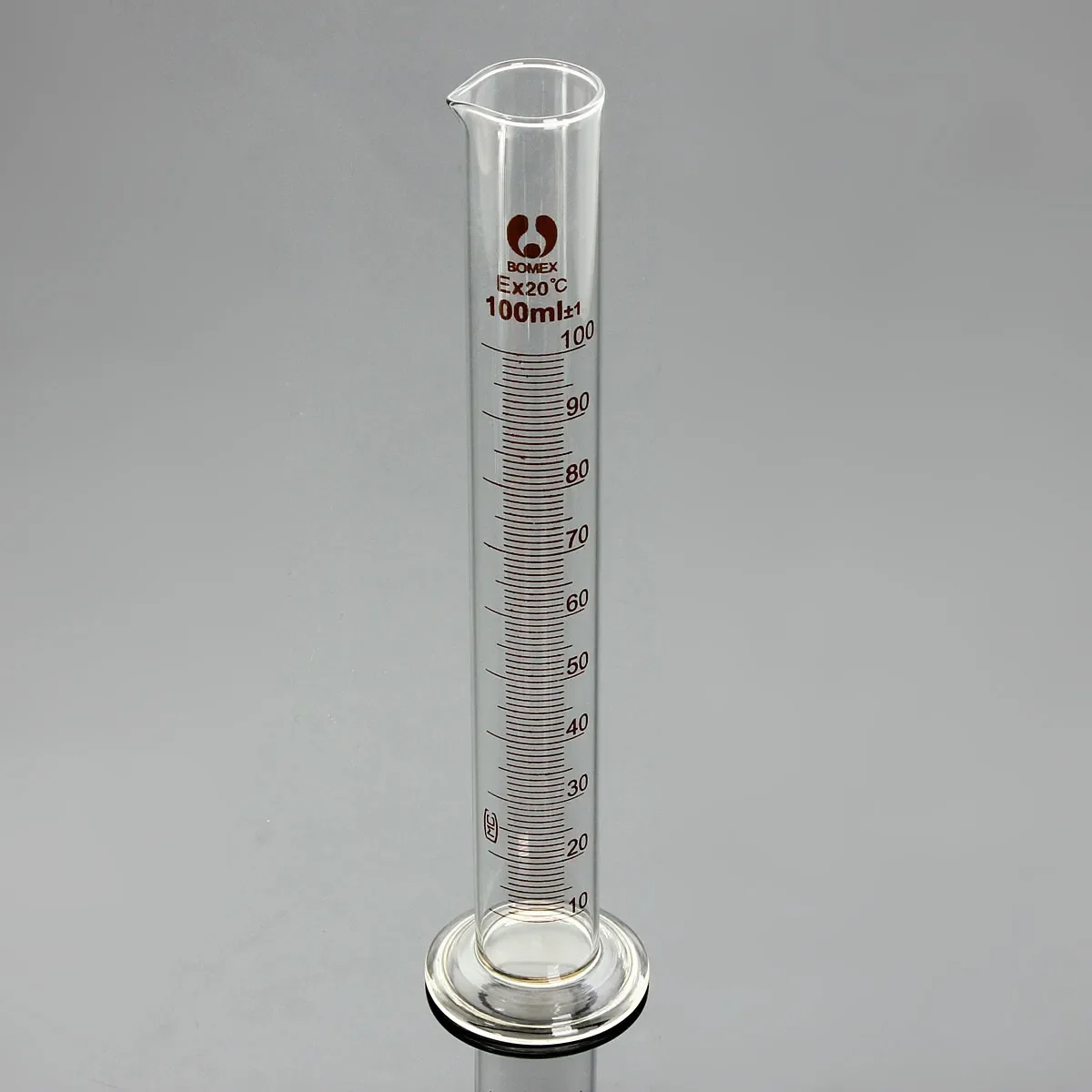 100mL Glass Graduated Measuring Cylinder Tube Round Base W/ Spout Lab Glassware