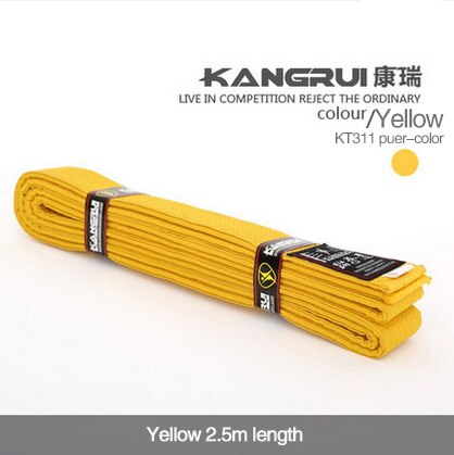 Ceinture de taekwondo noire wtf de haute qualité, ceinture en coton brodée, ceinture de taekwondo personnalisée, 2.5m ceintures de karaté de couleur rouge, bleu et jaune