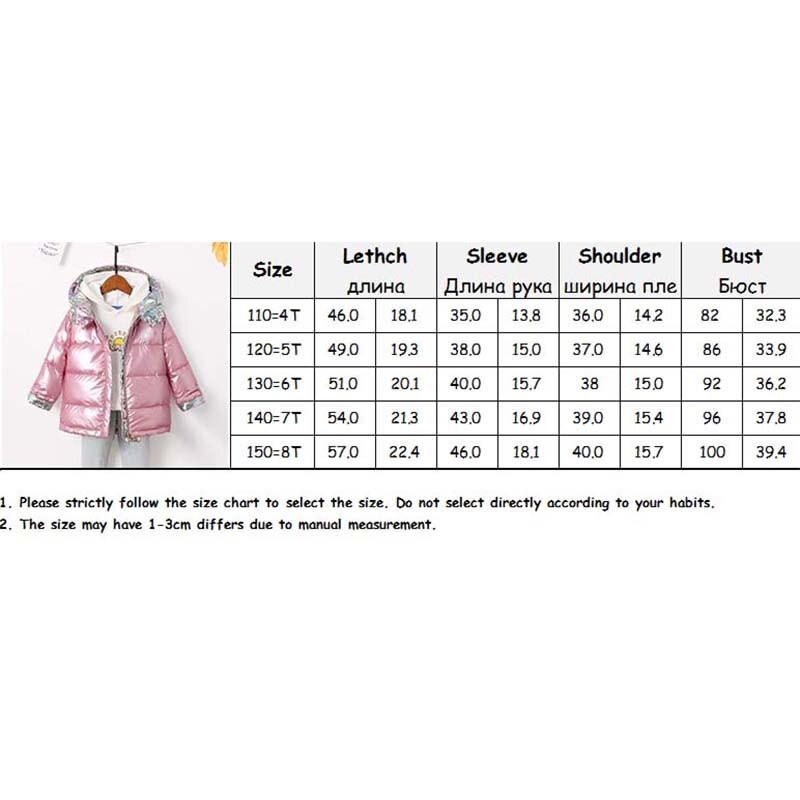 Jxysy Kinderen Mode Winterjas Voor Meisjes Warm Hooded Jas 90% Eendendons Dubbelzijdig Jassen Voor jongens Kids Parka