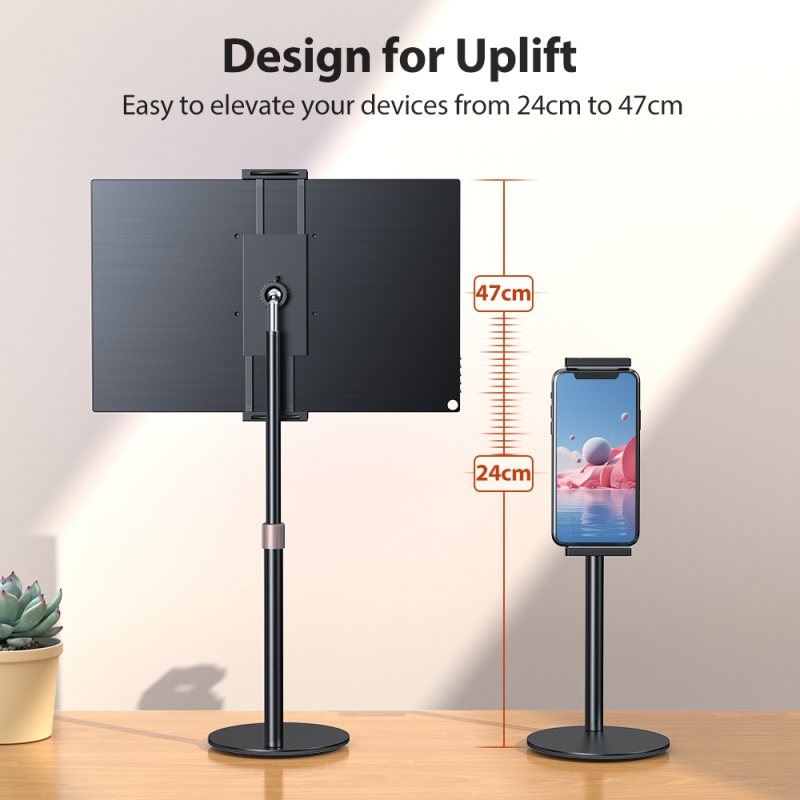 Draagbare Vesa Monitor Tablet Houder Verstelbare Monitor Stand Hoogte Tot 24 Cm Staande Tablet Beugel Bureau Mount Bredere Basis