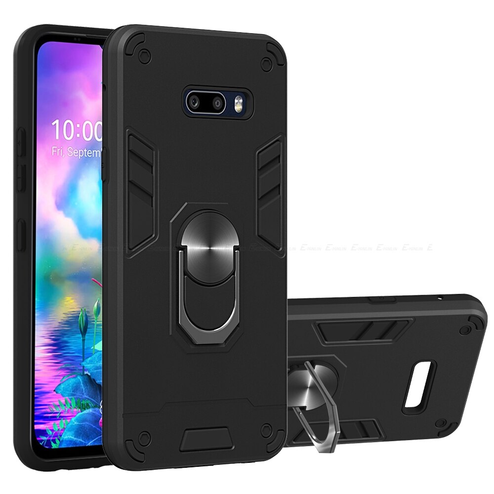 Stoßfest Rügestochen Magnetischer Halfter Stehen Telefon fallen Für LG G8X V60 V50S ThinQ 5G Zurück Abdeckung: Pro LG V50S ThinQ / Schwarz