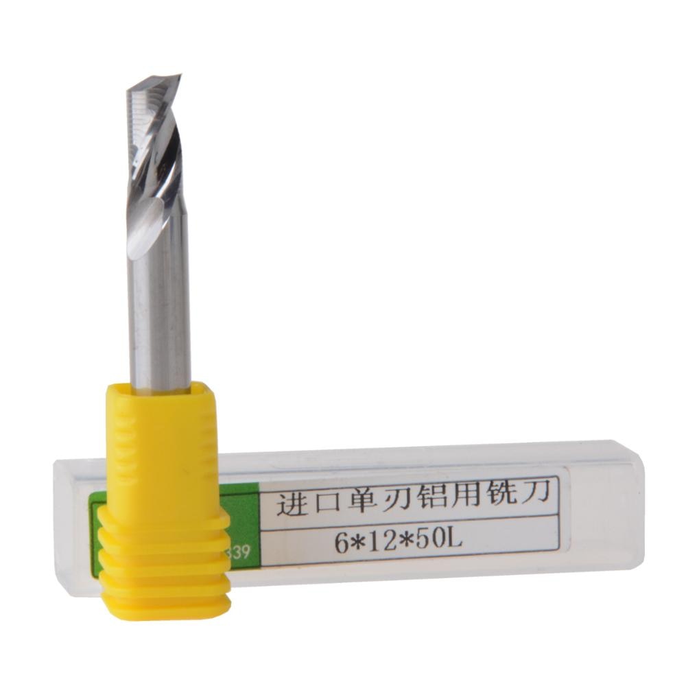 2 stuks 6x12mm Single Fluit frezen voor Aluminium CNC Gereedschap Vhm, aluminium composiet panelen