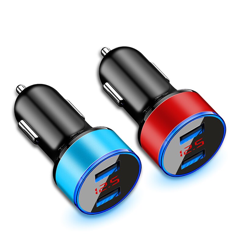 3.1A Dual USB Car Charger Met LED Display Universele Mobiele Telefoon Auto-Oplader voor Xiaomi Samsung S8 voor iPhone 6 7 8 Tablet