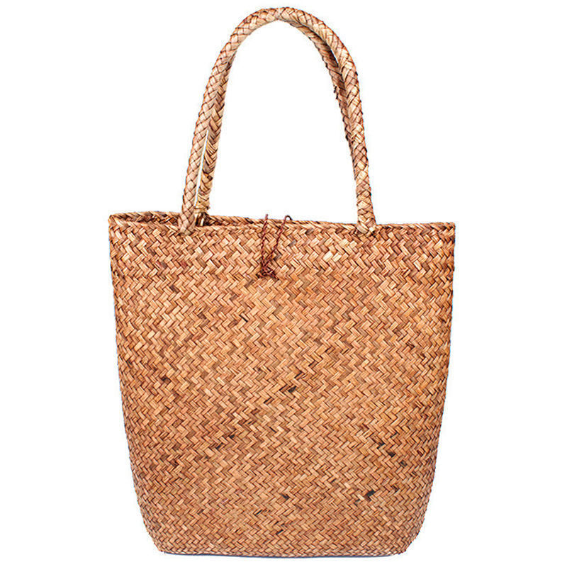 Sac de paille tricoté pour les femmes fourre-tout été bohême femmes sacs à main solide épaule sac de plage Shopping