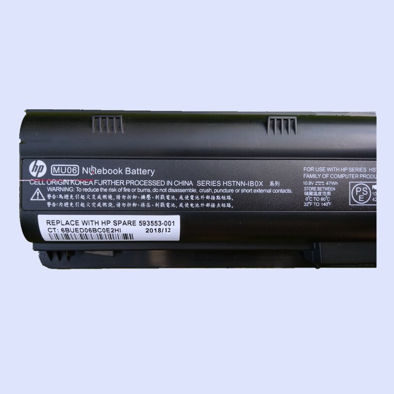 Original Laptop replacement Li-ion Battery MU06 for HP Pavilion G4 G6 G7 CQ42 CQ32 G42 CQ43 CQ62 G32 DV6 DM4 G72 47/55wh: 47WH