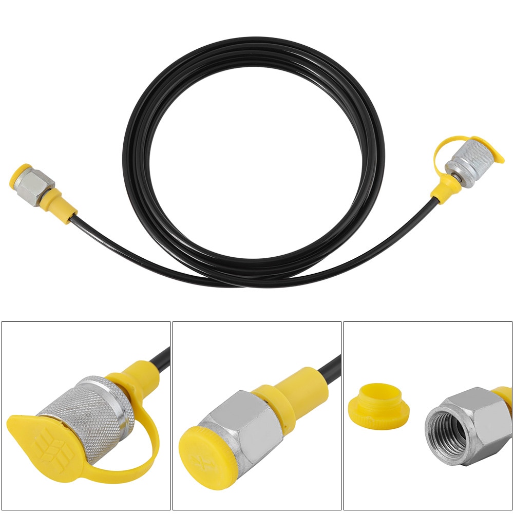 1PC 64MPa 2M/6FT M16-M16 Hydraulic Pressure Test Hose Female Liquid Hydraulic Test Hose Black End Gauge Connecting Cable