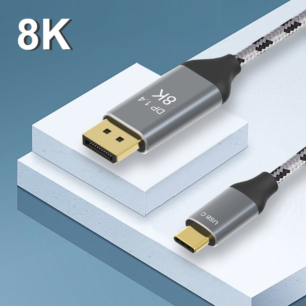 USB-C Naar Displayport 8K Kabel Dp Versie 1.4 1M 2M 3M 8K @ 60Hz 4K @ 144Hz Hdr 4:4:4 Sst En Mst Modus Voor Macbook Pro