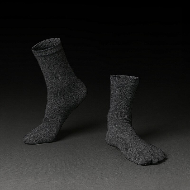 1 Pair Summer Breathable Men's Cotton Toe Socks Pure Sports Basketball Five Finger Socks: Dark Gray