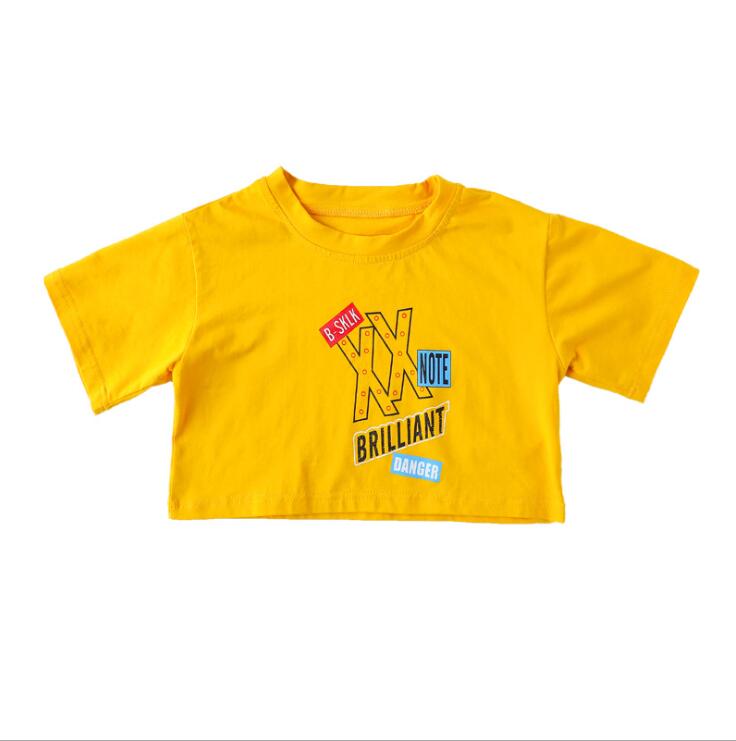 Dla dzieci Hip Hop odzież dla dziewcząt chłopców Crop Tank Tops Jogger długie spodnie taniec jazzowy nosić kostium tańca towarzyskiego ubrania: YELLOW / 120