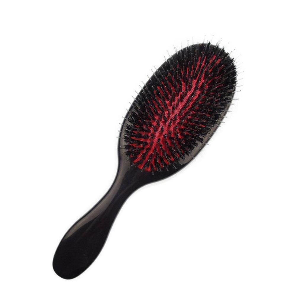 Black Hair Brush Oval Boar Bristle Nylon Hair Comb Anti-static Hair Scalp Massager Comb Hairbrush Salon Hair Brush Styling Tool