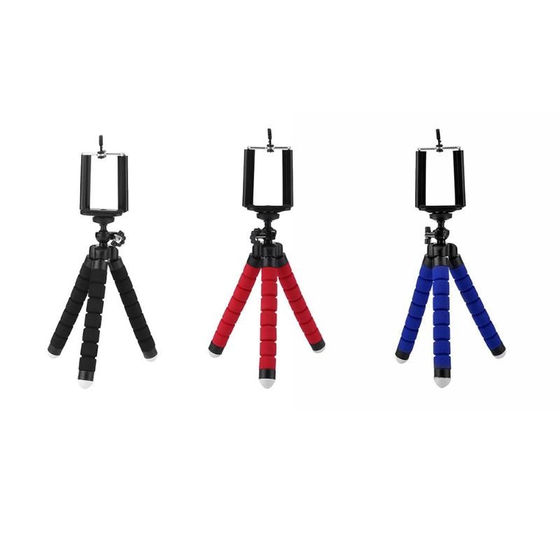 Fleksibel blæksprutte telefon kamera holder stativ beslag 360 roterende stativ u clip mount monopod rejse mobil kamera selfie støtte