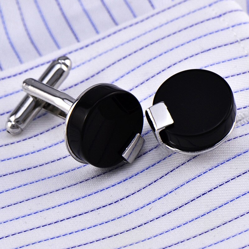 Men Cufflinks Button Cover Mens Wedding Dress Black Onyx Jewelry Elegance Business Cuff Links