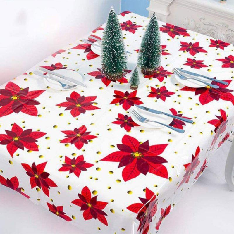 Nappe imprimée de noël créative Pvc nappe de Table de noël nappe jetable de Table de noël décor de tissu de bureau