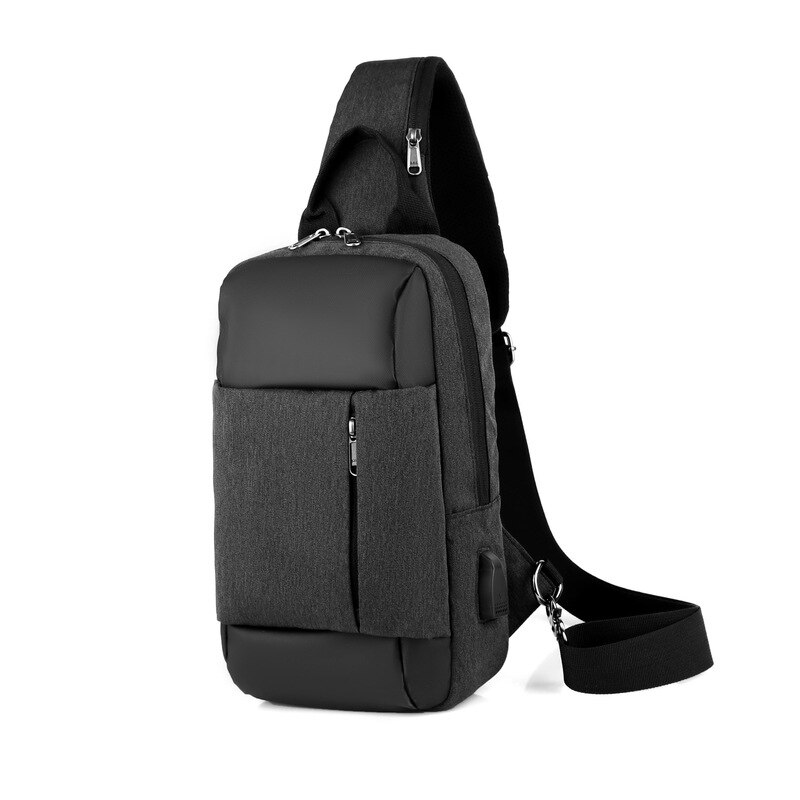 Mannen Borst Zak Multifunctionele Anti-Diefstal Waterdichte Tas Stad Rugzak Borst Bag Schouder Tas Borst: Black