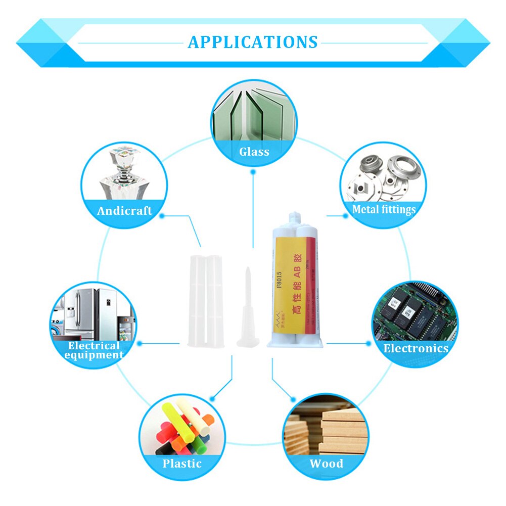 4ml Epoxy Resin Waterproof Super Liquid Home Office Glass Metal Fast Curing Strong Adhesive 5 Minutes Ceramic AB Glue Rubber