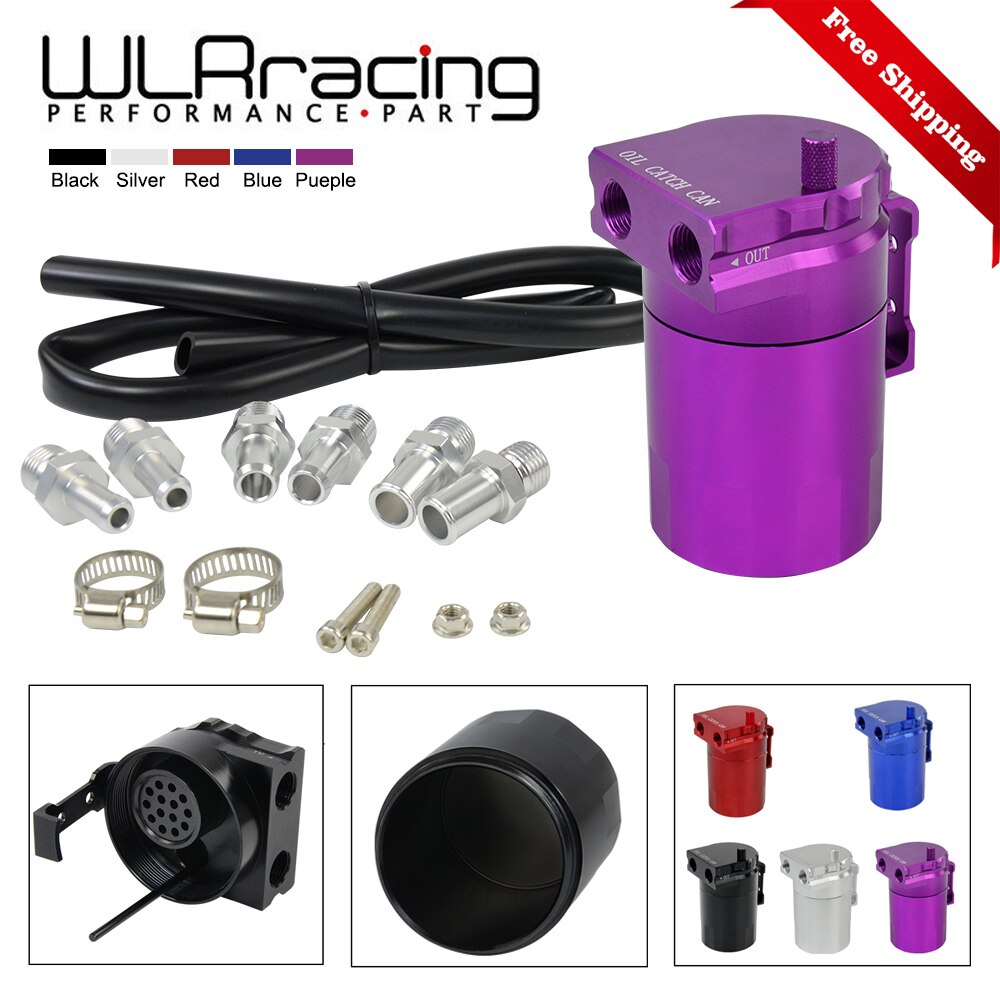 Universal Aluminum Oil Catch Can Reservoir Tank 400ml + Breather Filter WLR-TK63