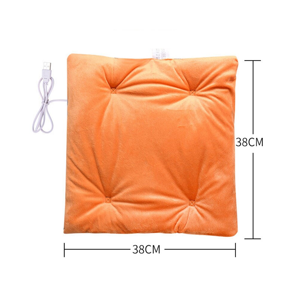 Usb Elektrische Verwarming Kussen Wasbaar Home Office Stoel Auto Verwarming Pad Universal Herfst Winter Warm Houden Antislip Rijden stoel: Orange